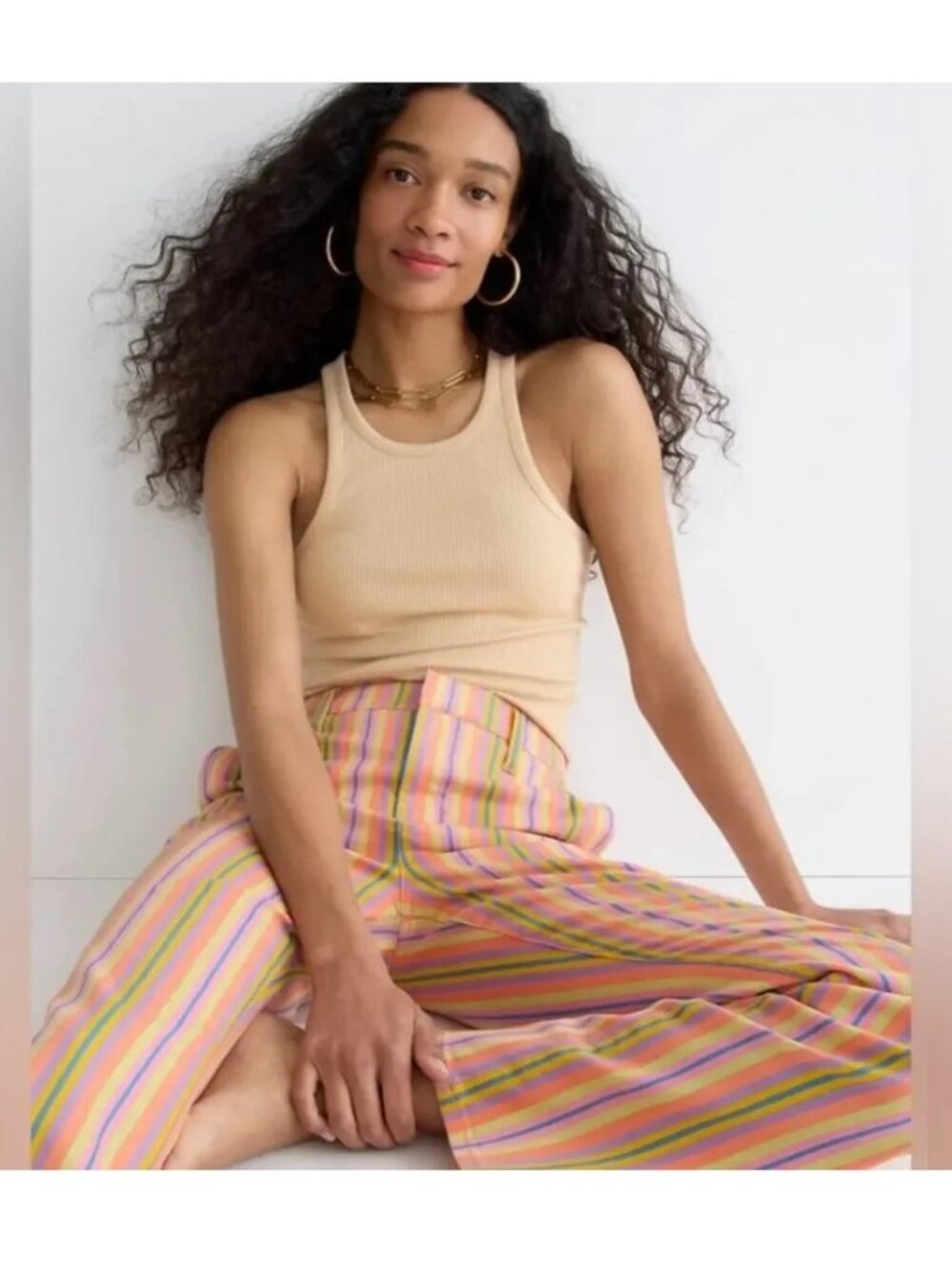J. Crew Re-Imagined Eco Slim Demi-Boot Chino Pant Multicolor Vertical Stripe 29 - Picture 3 of 14